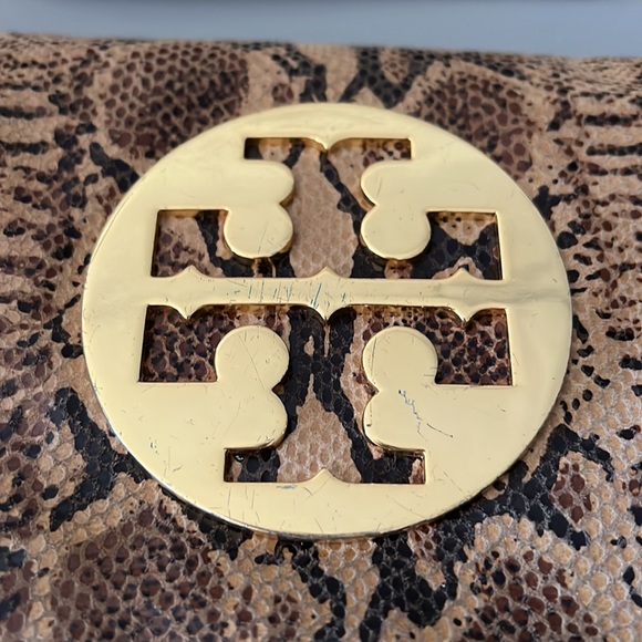 Tory Burch snake skin print clutch - Picture 2 of 10